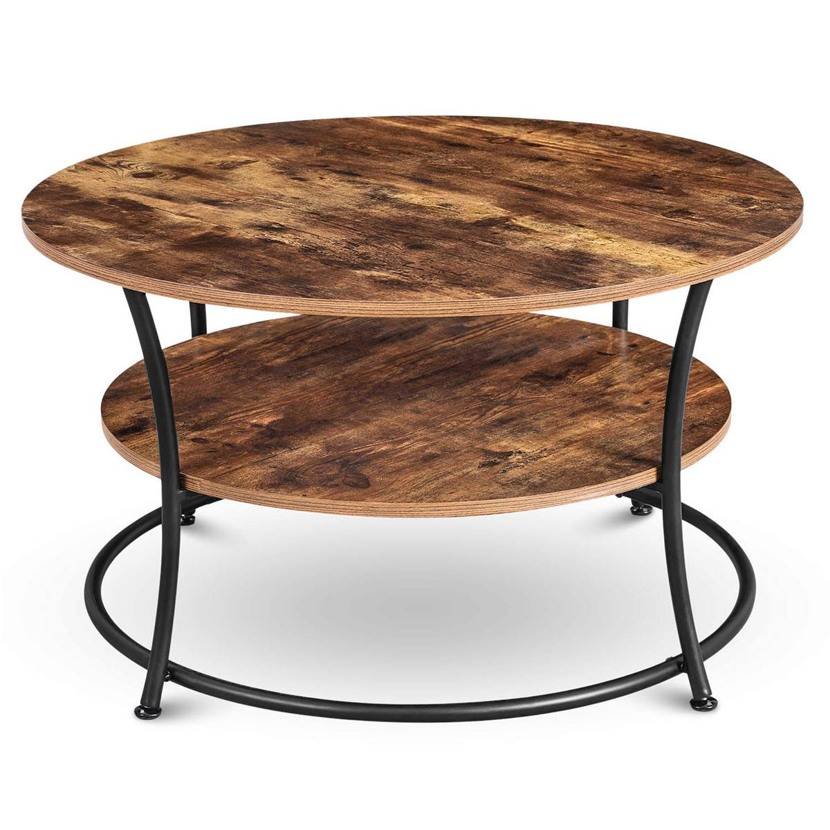 COUCHTISCH Lillie - Holzfarben / Metall - Ø 80cm - Naturfarben, Holzwerkstoff (80/80/45cm) - holz4home