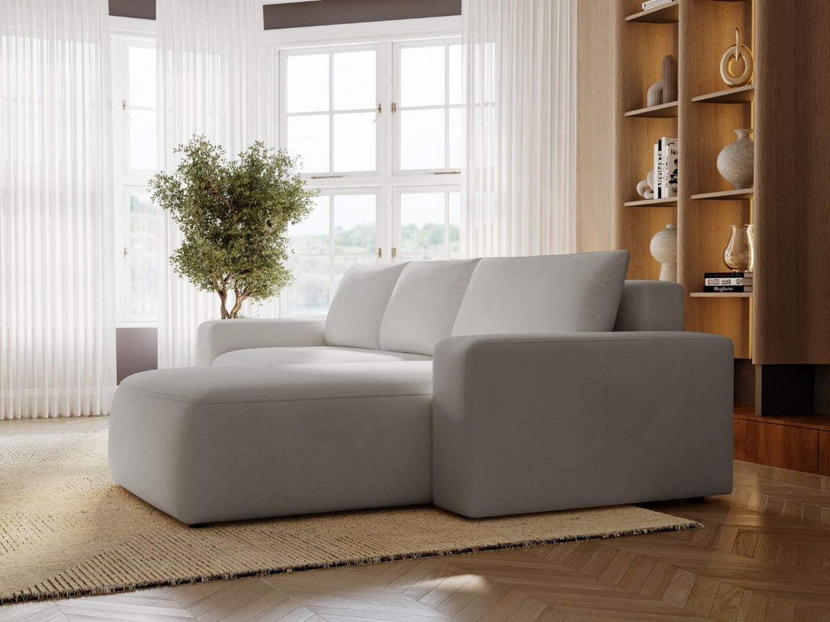 ECKSOFA Tazones Hellgrau Rechts - Hellgrau, Holz/Kunststoff (250/165cm) - Graingold