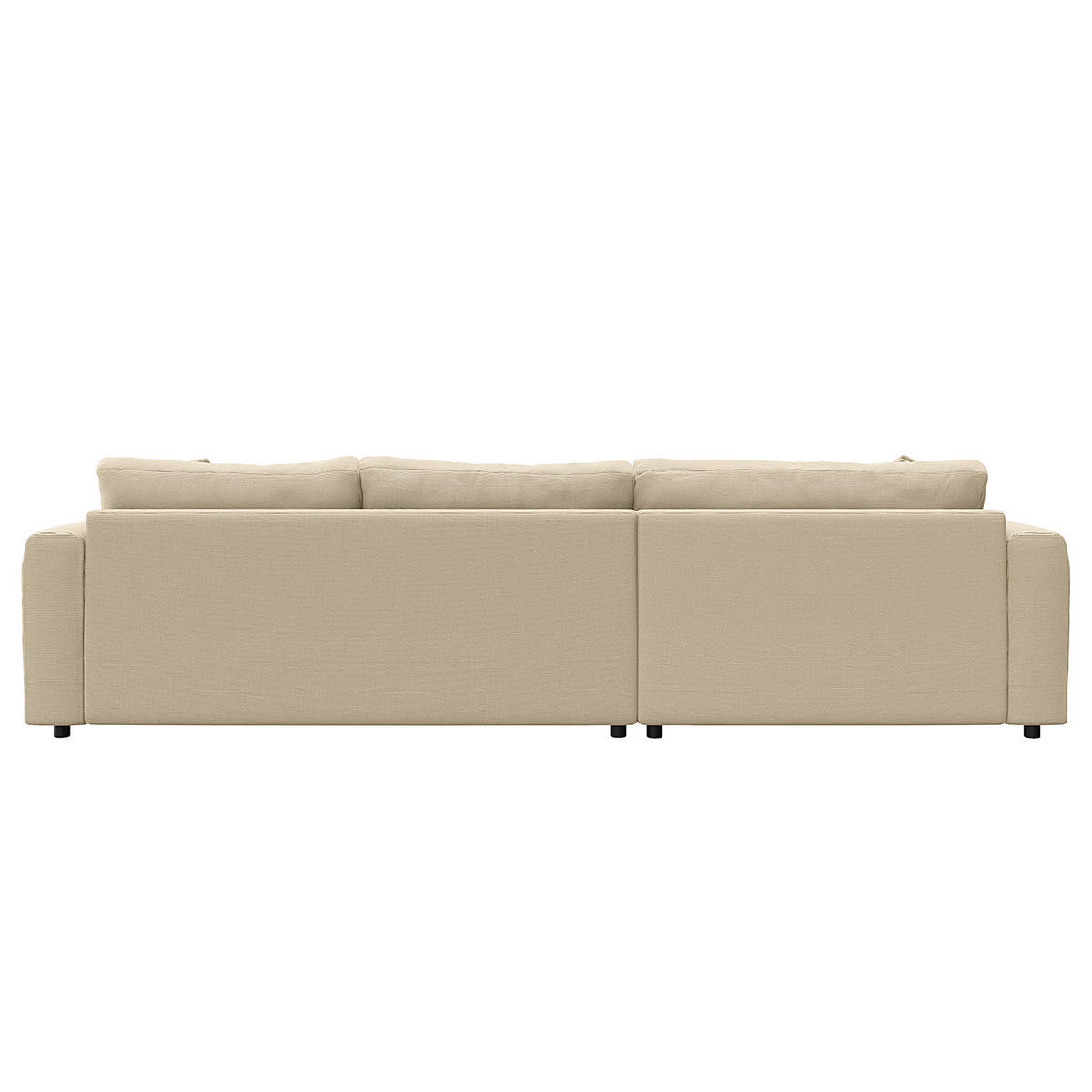 ECKSOFA mit Longchair - Beige/Schwarz, Kunststoff/Textil (286/183cm) - home24
