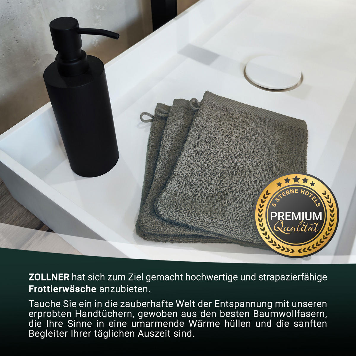 WASCHHANDSCHUH, 10er-Set, 16x21 cm, 100% Baumwolle, Grau - Taupe, Textil (16/21cm) - Zollner