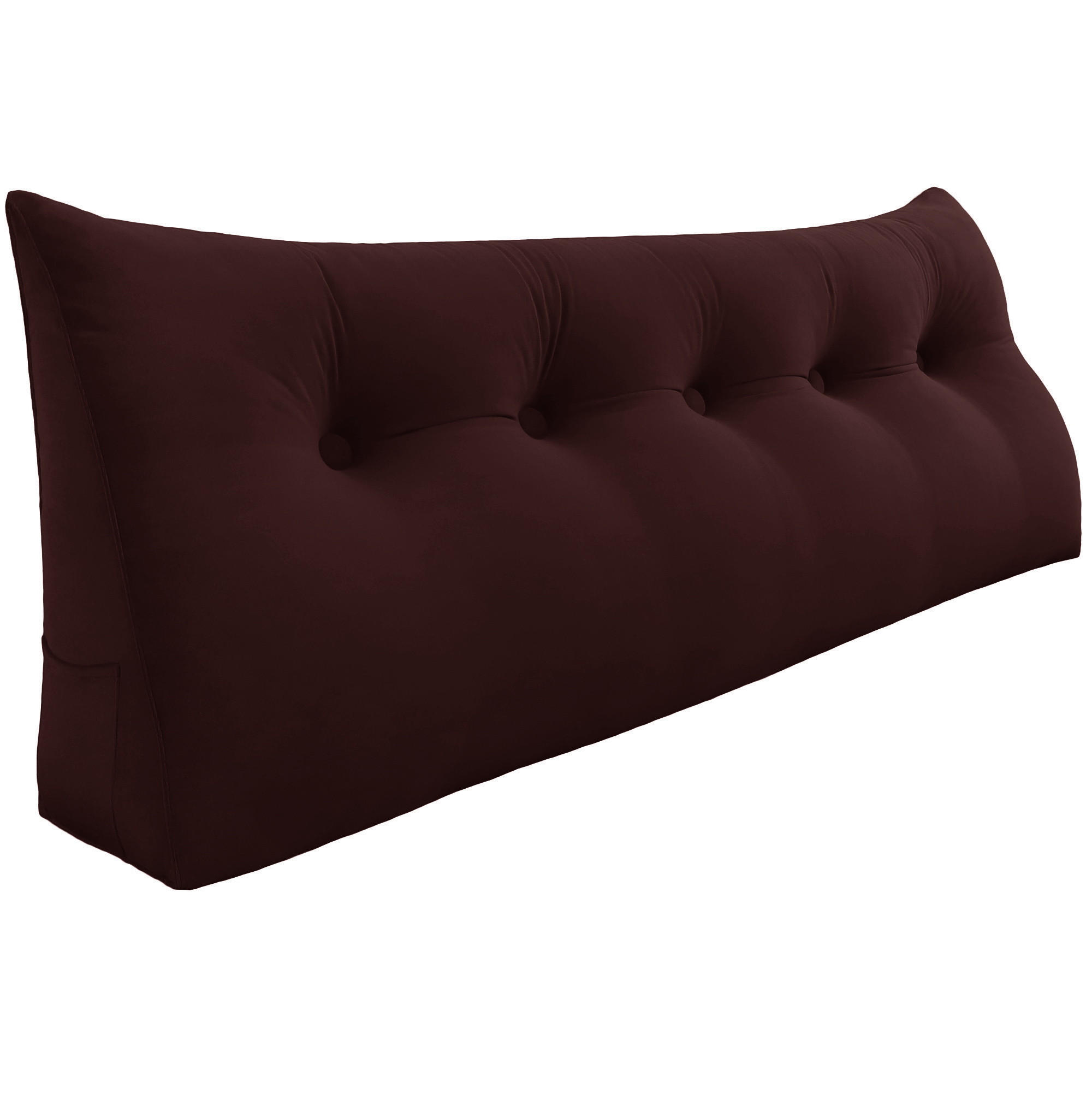 RÜCKENKISSEN für Bett Samt Braun 160 cm - Haselnussfarben, Textil (50/160cm) - Vercart