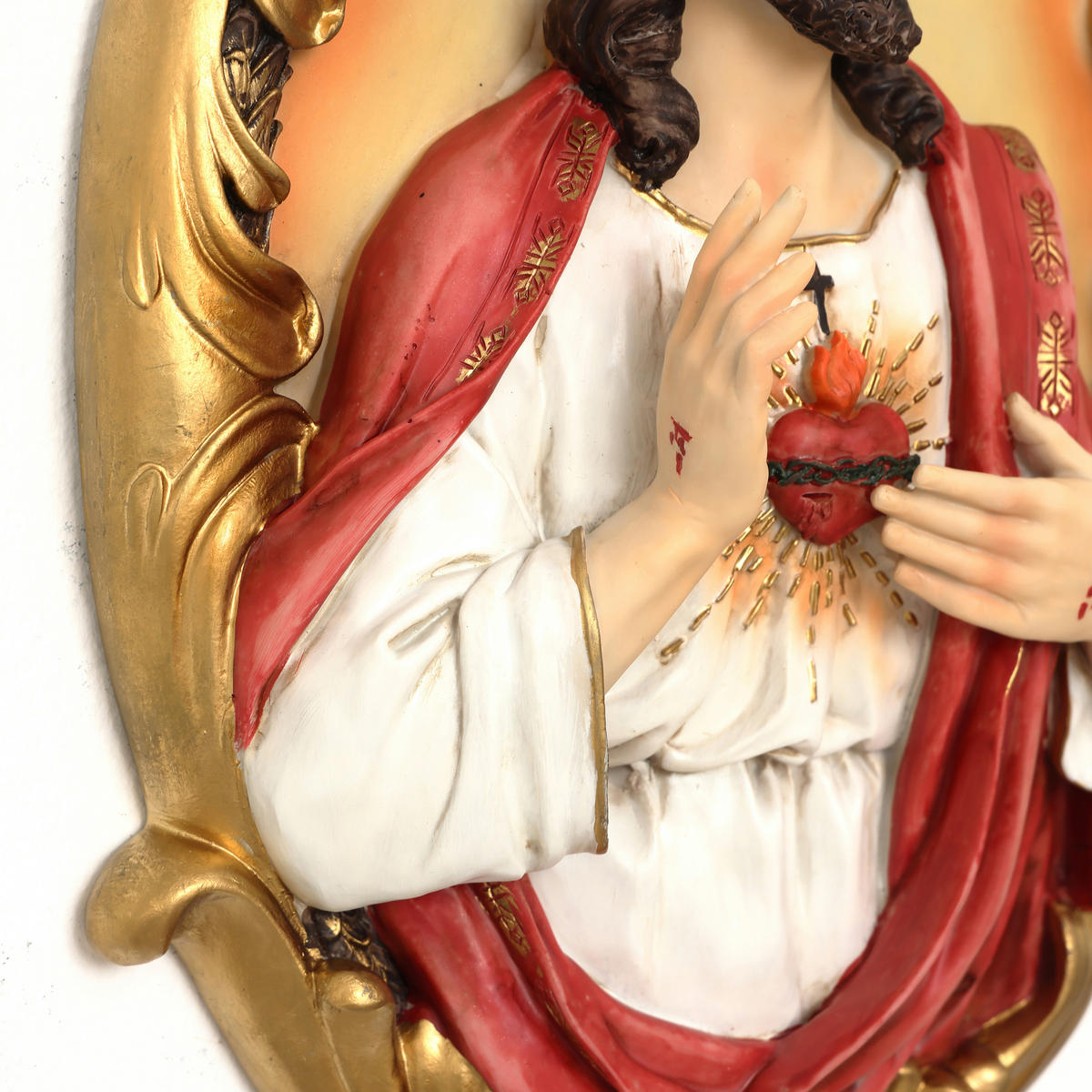 WANDDEKOR Heiligstes Herz Jesu, Symbol der Liebe | B26.5 x T8 x H40.5 cm - Multicolor, Kunststoff (26.5/40.5/8cm) - Hometopia
