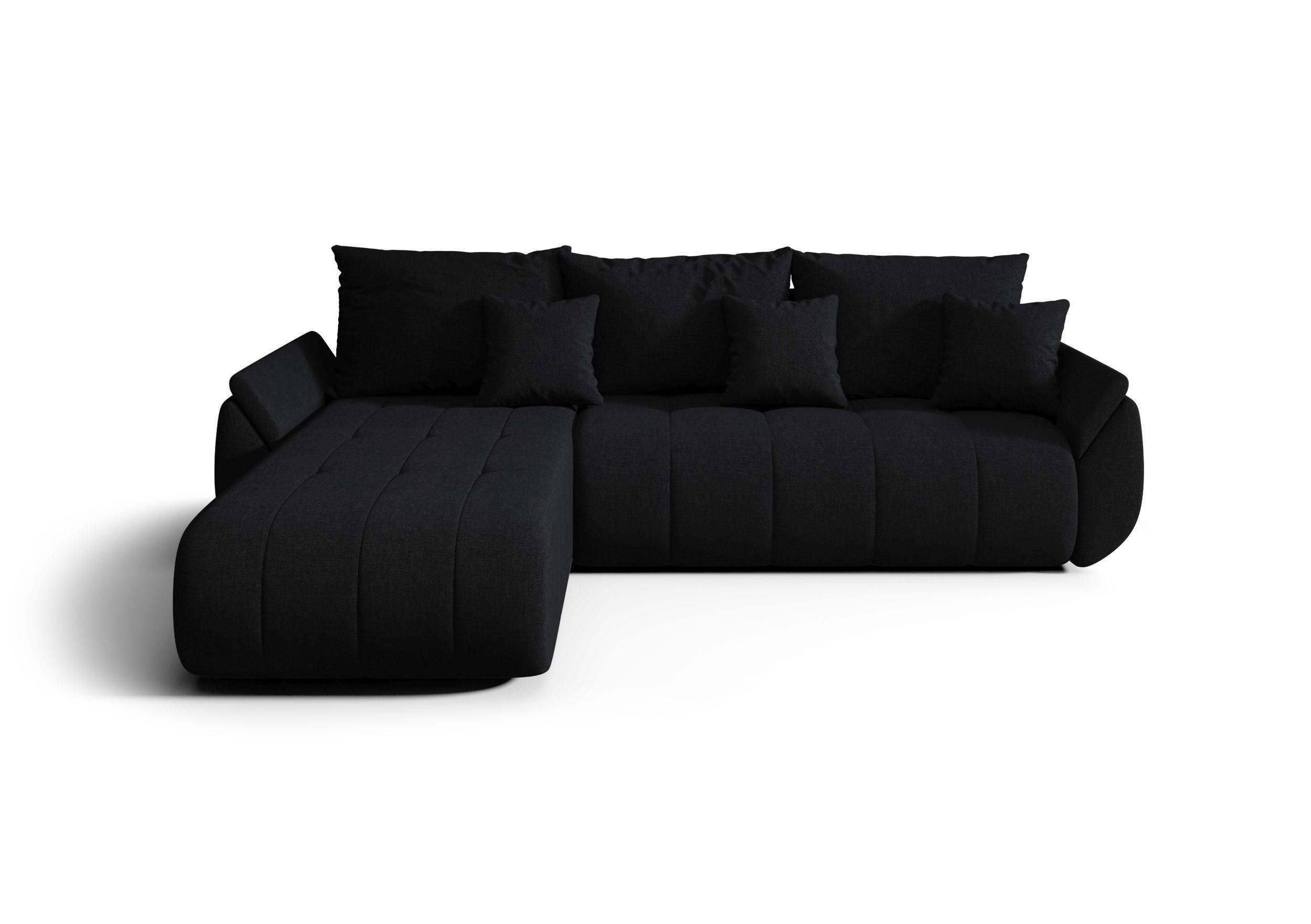ECKSOFA mit Schlaffunktion TOKYO L Wind 99 - Schwarz, Textil (280/185cm) - Bedante