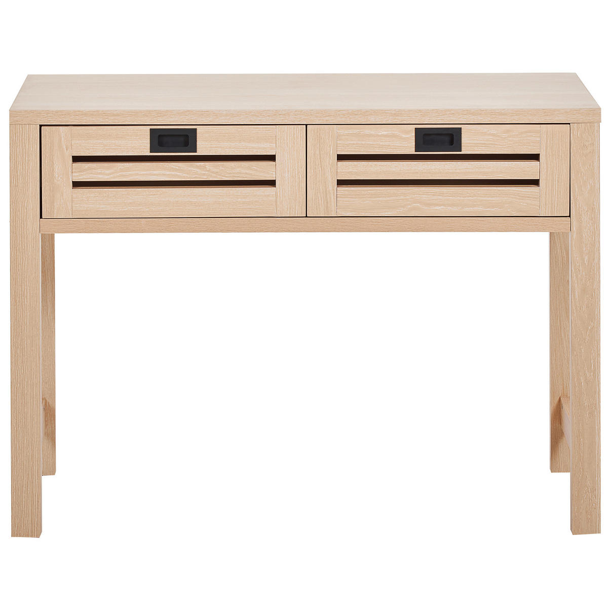 KONSOLENTISCH heller Holzfarbton 2 Schubladen Randa - Hellbraun, Holzwerkstoff (35/100/75cm) - Beliani