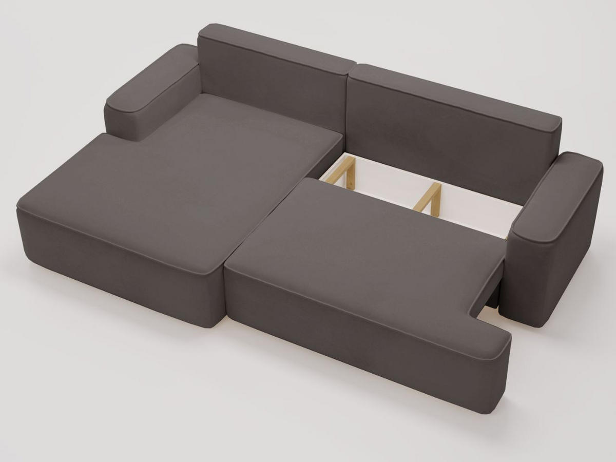 ECKSOFA California Dunkelgrau Links - Dunkelgrau, Holz/Textil (165/270cm) - Graingold