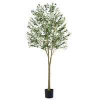 KUNSTOLIVENBAUM mit Zementtopf grün - Grün, Kunststoff (180cm) - COSTWAY