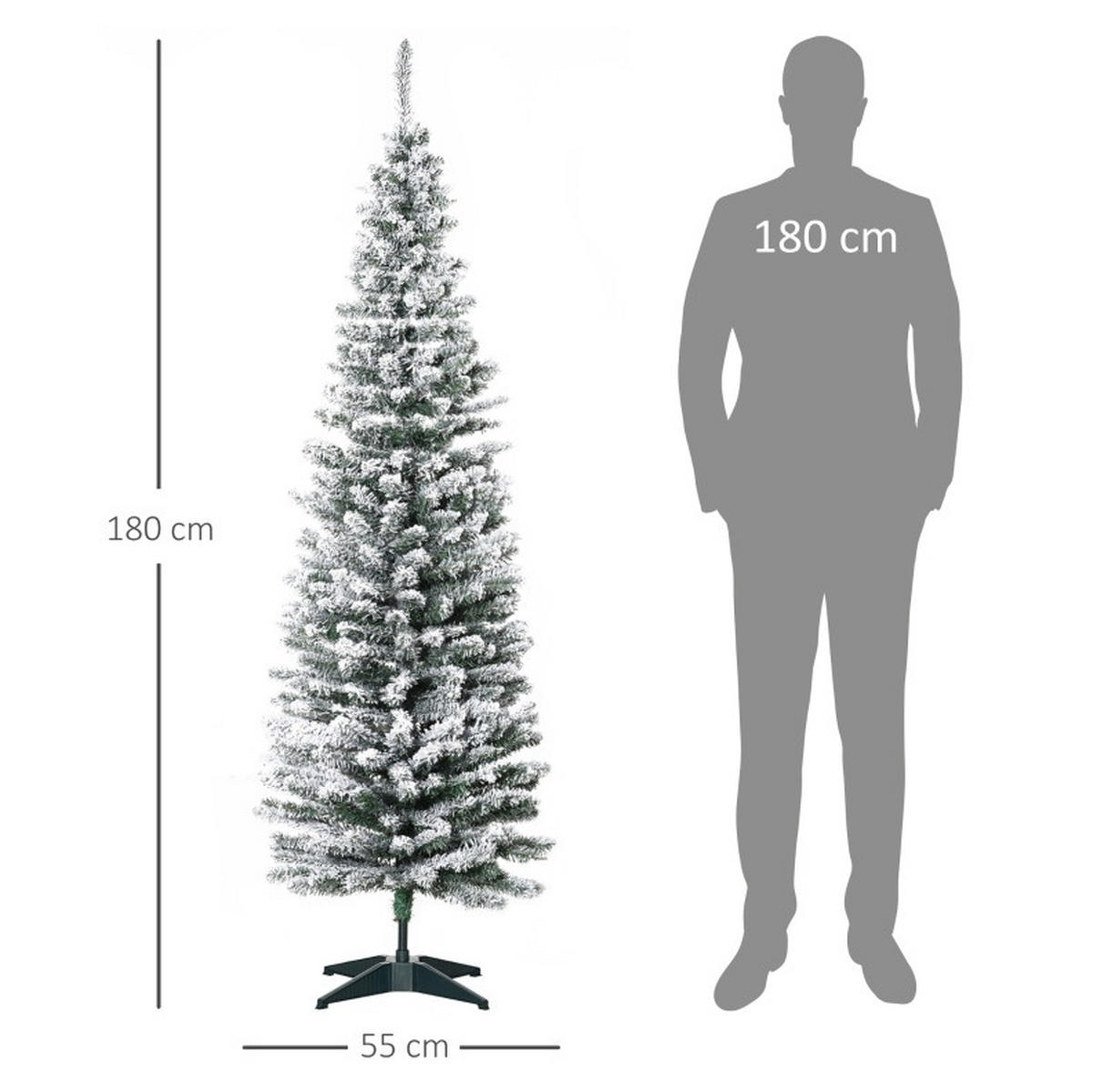 WEIHNACHTSBÄUME 55/55/180 cm weiß-grün aus Kunststoff ohne Beleuchtung - Weiß, Kunststoff (180cm) - OKWISH