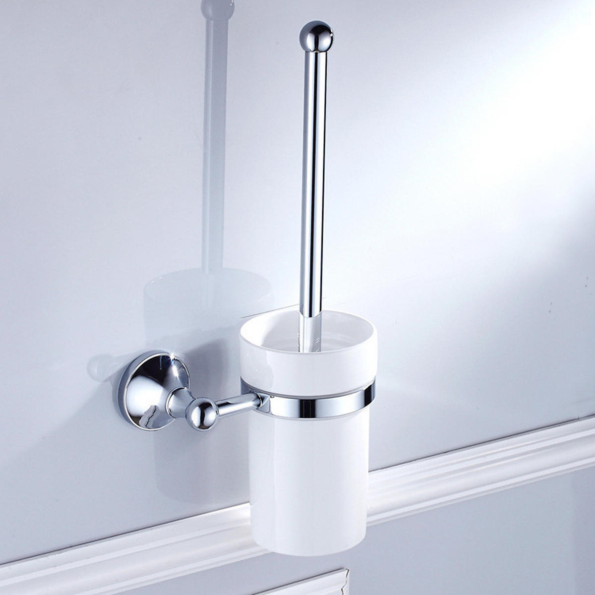 TOILETTENBÜRSTENHALTER – Hellsilber (16 x 10,5 x 36 cm) - Goldfarben, Metall (16/36/10.5cm)