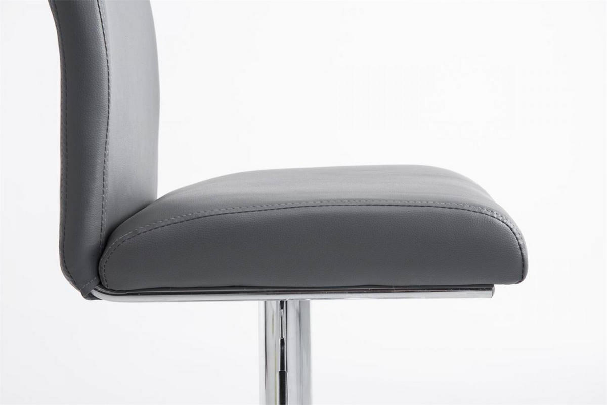 BARHOCKER 2er Set Lederlook grau - Chromfarben/Grau, Textil/Metall (38.5/94.5/47cm) - CLP