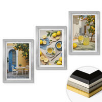 WANDBILDER 3er Set - 20x30 cm Silberner Rahmen - Zitronenlimonade blaue Tür - Silberfarben, Kunststoff (20/30cm) - ArtPrintCave