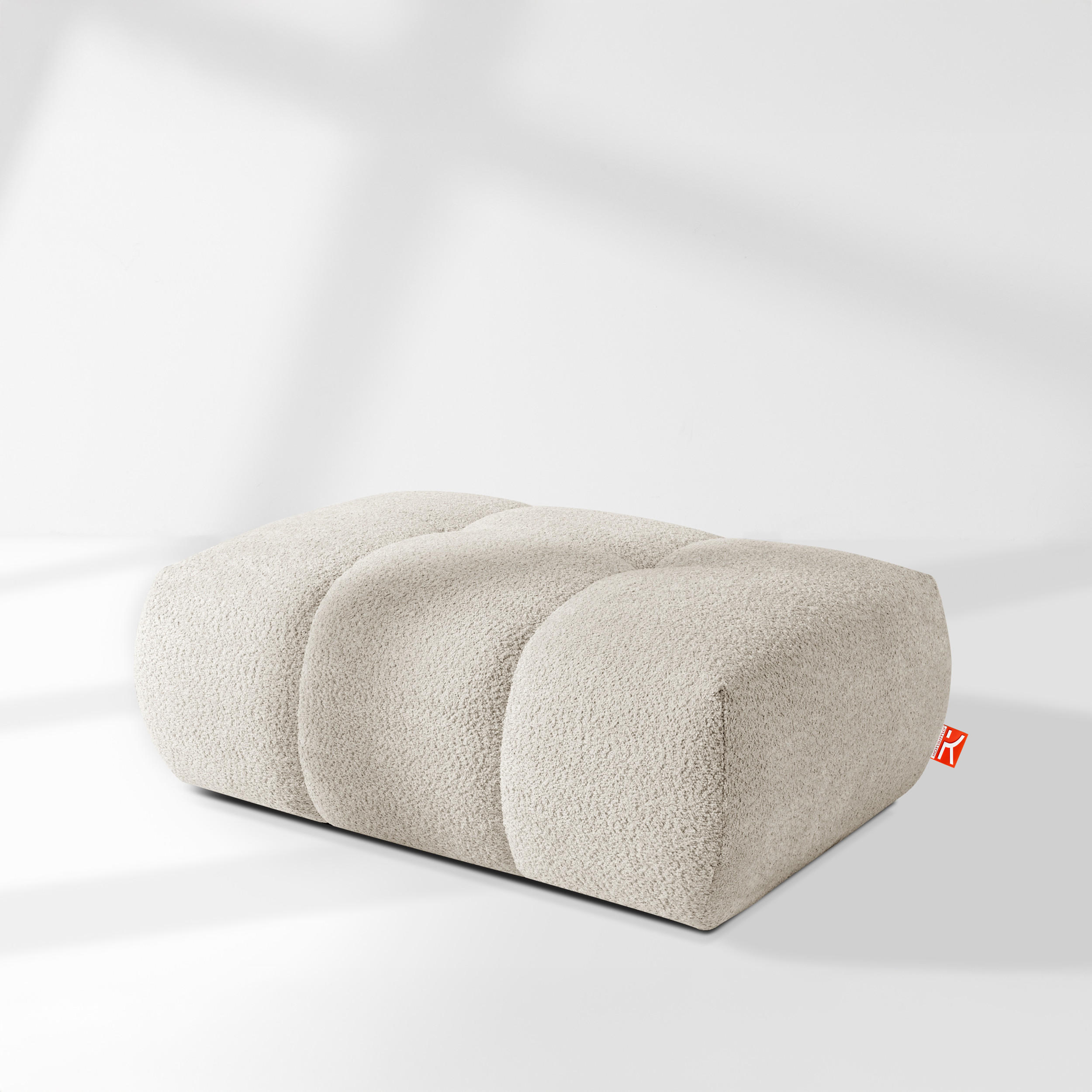 Thumbnail - Konsimo® Pouf, Weiß, Holz, Textil, Holzwerkstoff, 96x43x50 cm, Wohnzimmer, Hocker, Poufs