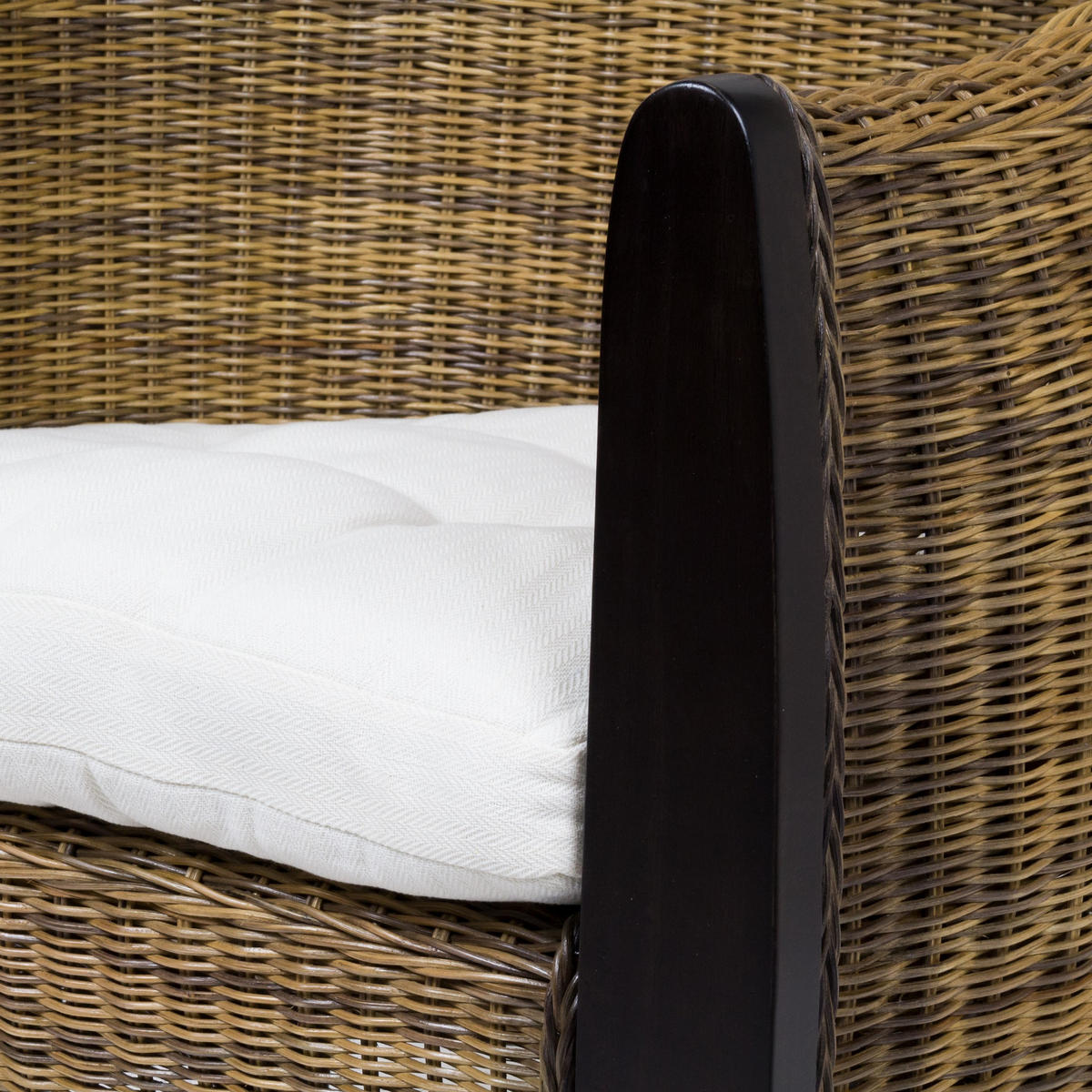SESSEL Bari Rattansessel - Dunkelbraun, Holzwerkstoff (74/83/75cm) - Sedex