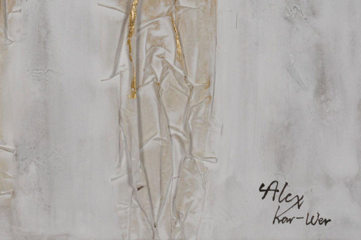 ACRYLBILD HANDGEMALT 60/90 cm - Schwarz/Grau, Holz/Textil (1.3/90cm) - KUNSTLOFT
