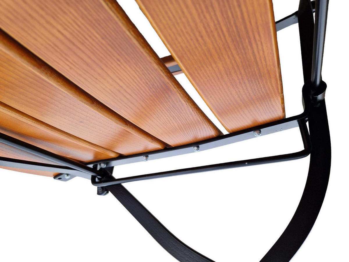 BIERGARTENSTUHL BERGWIESE Mit Armlehne 1-Sitzer 89x42x42cm Eschenholz Schwarz/Braun - Braun, Holz (42/89/42cm) - CHEFGASTRO