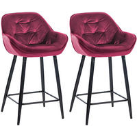 BARHOCKER 2er Set Gibal 76 Samt lila - Lila/Schwarz, Textil/Metall (54/103/57.5cm) - TPFLiving
