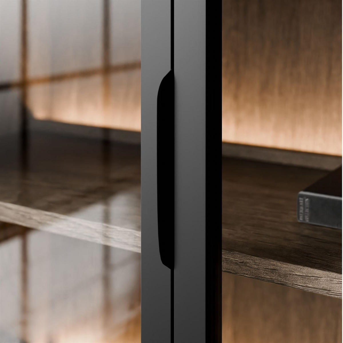 SIDEBOARD LINEA LOFT mit LED-Beleuchtung Eiche + Schwarz - Eichefarben, Holzwerkstoff (181/83/39cm) - Lookway