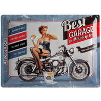 BLECHSCHILD 30/40 cm Best Garage Blue - Multicolor, Metall (40/30/0.2cm) - Nostalgic-Art