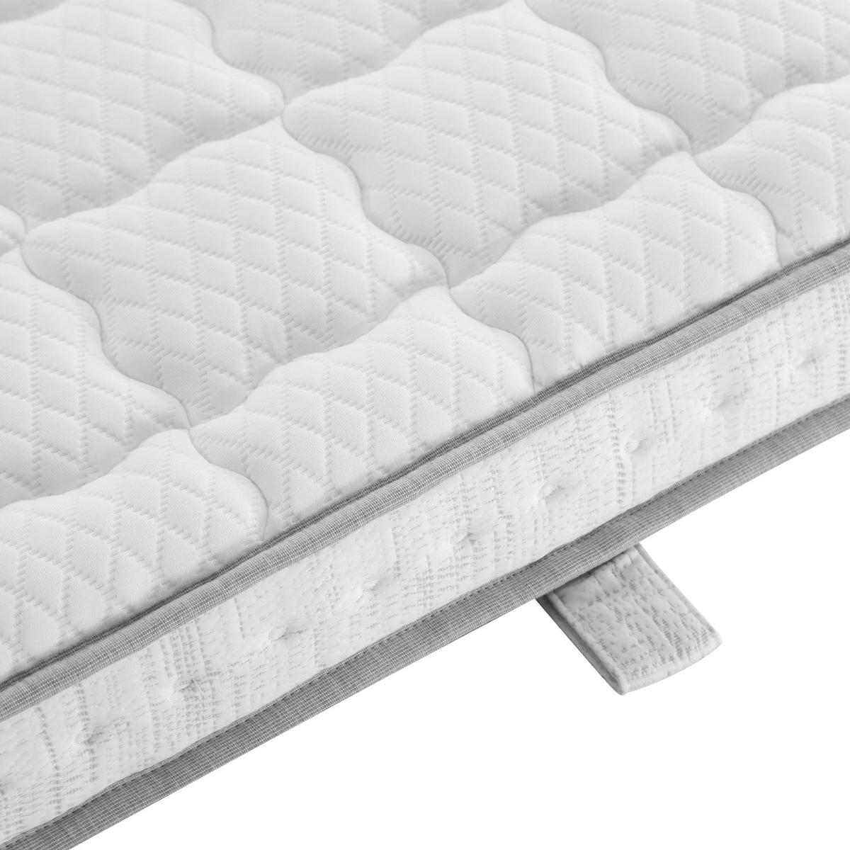 TASCHENFEDERKERNMATRATZE Weiß 90/190/10 cm H3 7-Zonen Hybrid mit Kaltschaum OEKO-TEX - Weiß, Textil - PANGIVO