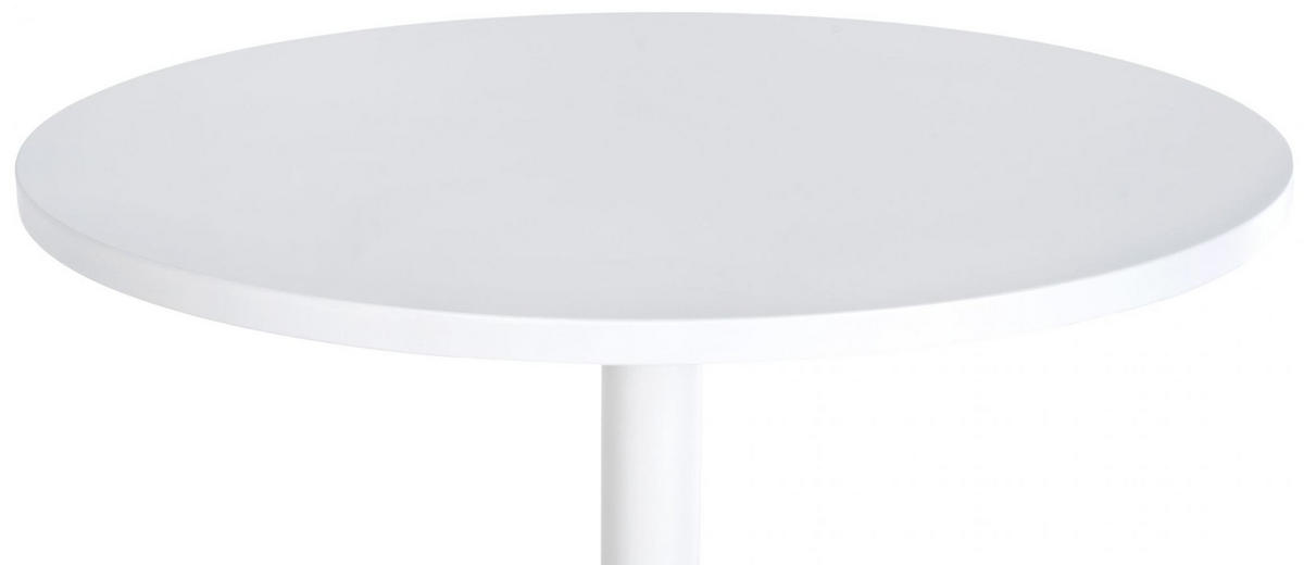 BARTISCH rund 60 cm Holz weiß/weiß - Weiß, Holz/Metall (60/108/60cm) - CLP