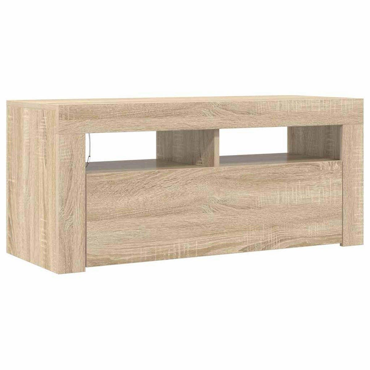 LOWBOARD mit Led-Leuchten 90/35/40 cm aus Holzwerkstoff in Sonoma-Eiche Dekor - Sonoma Eiche, Holz (90/40/35cm) - vidaXL