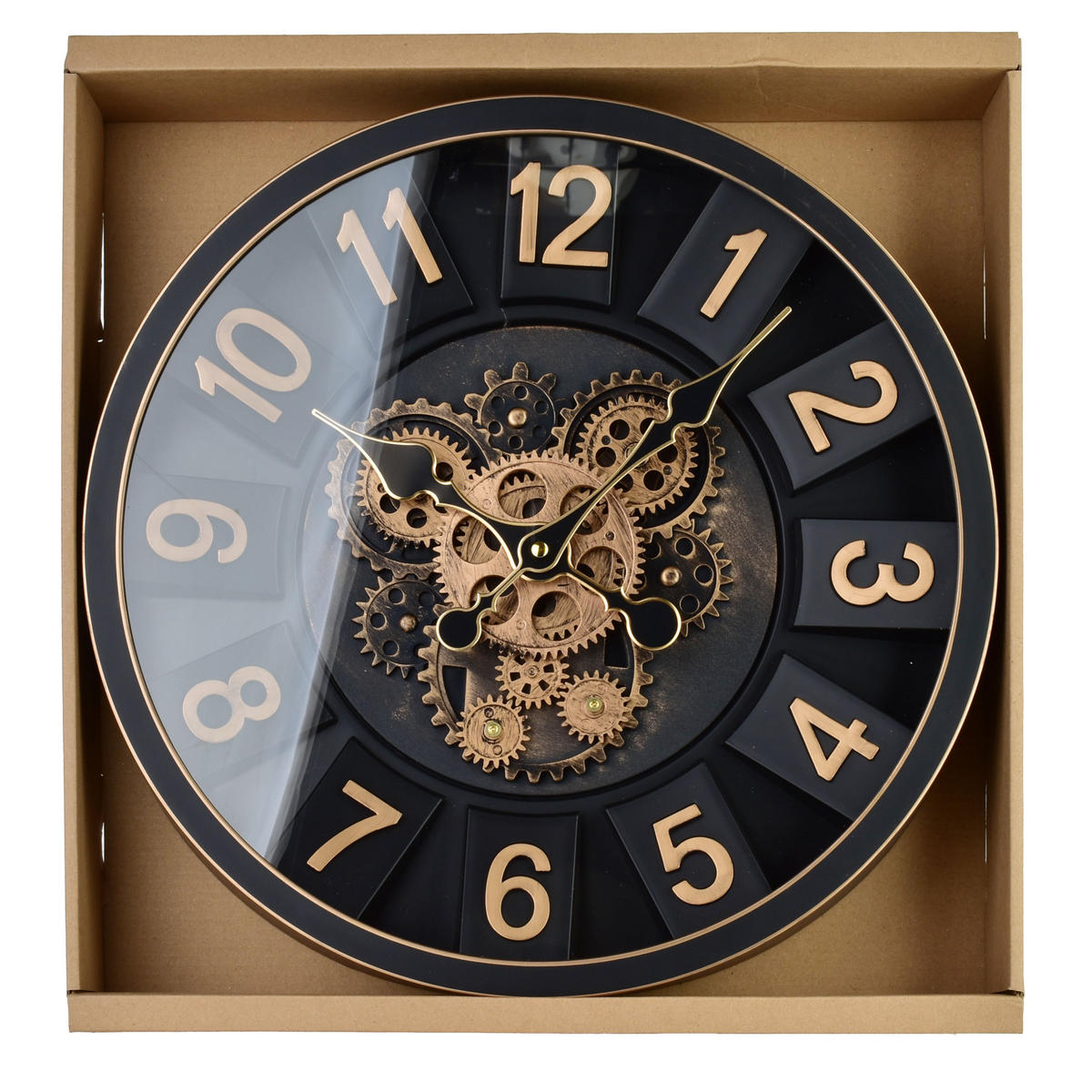 WANDUHR Ramsey Schwarz 40/7/40 cm Kunstoff - Schwarz, Kunststoff (40/40/7cm) - Mondex