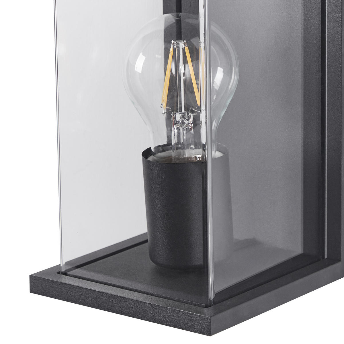 AUSSENWANDLEUCHTE Schwarz Wakal - Schwarz, Metall (12/26/13cm) - Beliani