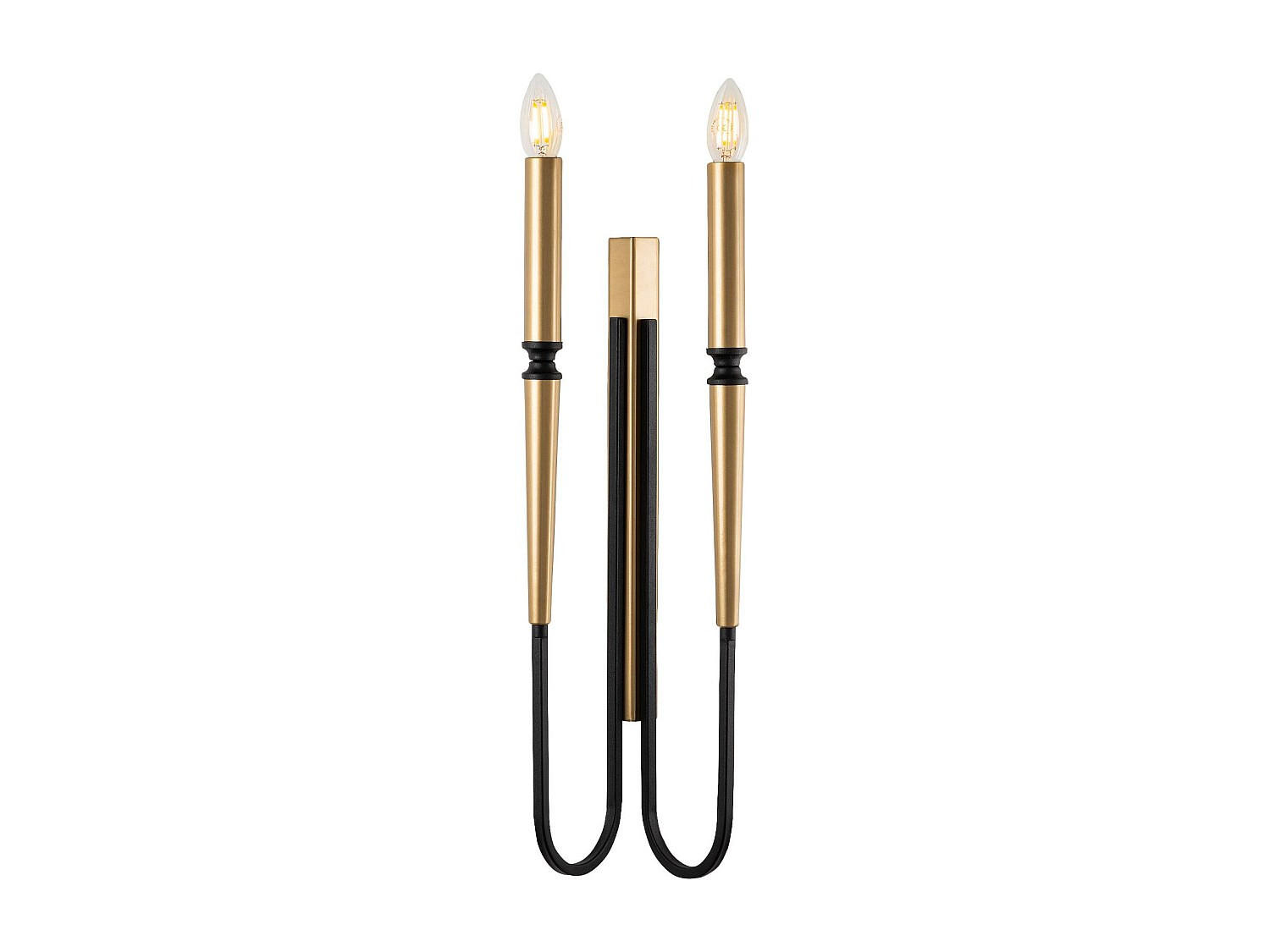 WANDLAMPE - 18 cm x 12 cm - metall - schwarz, goldfarben Ovyla - Goldfarben/Schwarz, Metall (18/58/12cm) - Vente-Unique