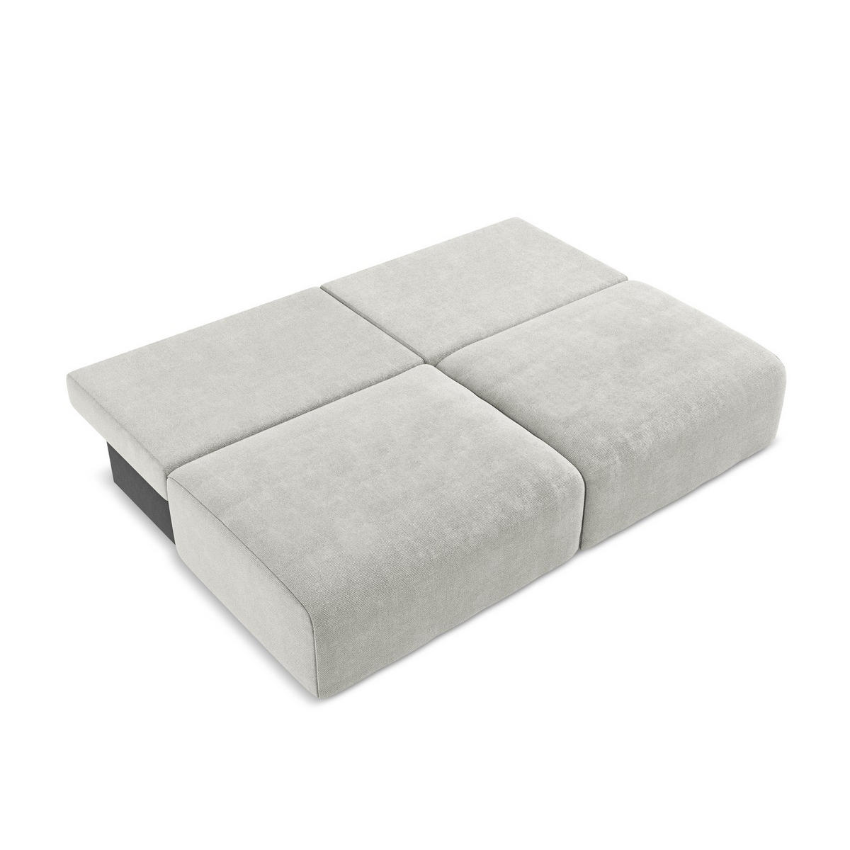 3-SITZER SOFA mit Schlaffunktion Chenille Stoff Grau - Hellgrau/Schwarz, Kunststoff/Textil (216/79/102cm) - LaMiaSofa