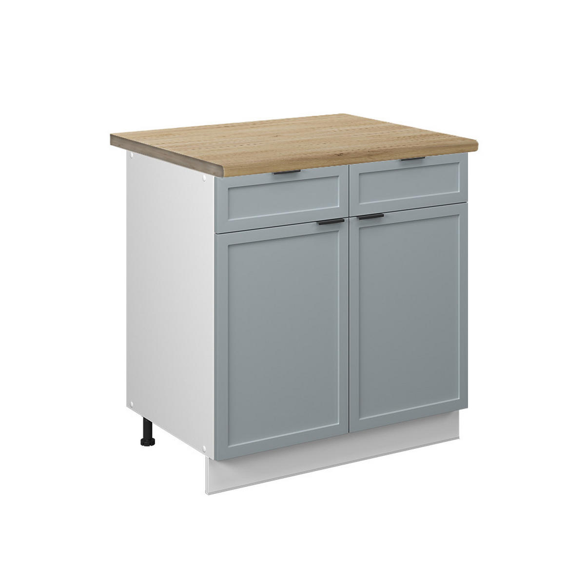 KÜCHENUNTERSCHRANK Fame-Line Hellblau-grau 80 cm, AP Eiche - Blaugrau/Weiß, Holzwerkstoff (80/82/60cm) - Vicco