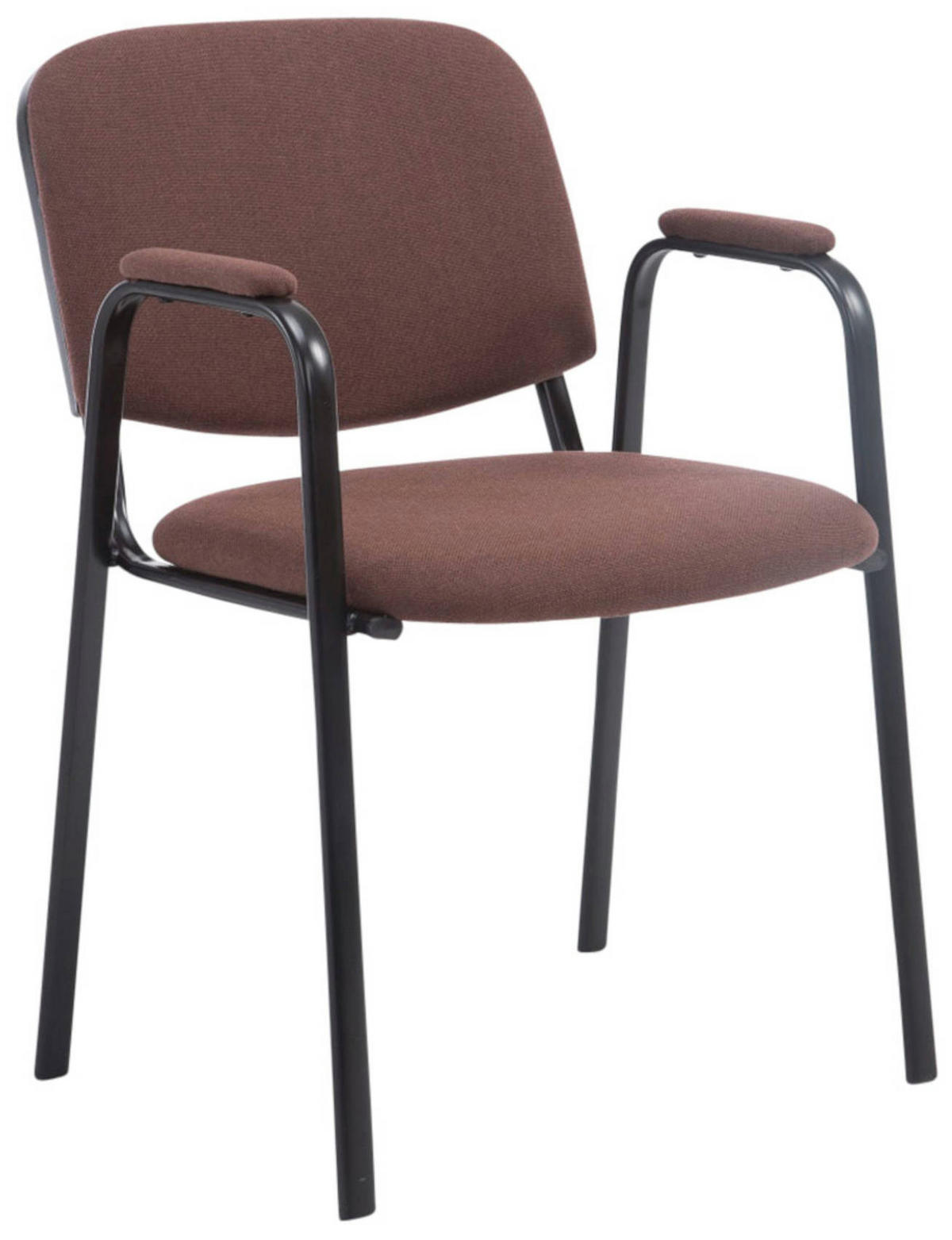 BESUCHERSTUHL 4er Set Stoff braun - Schwarz/Braun, Textil/Metall (53/79/55cm) - CLP