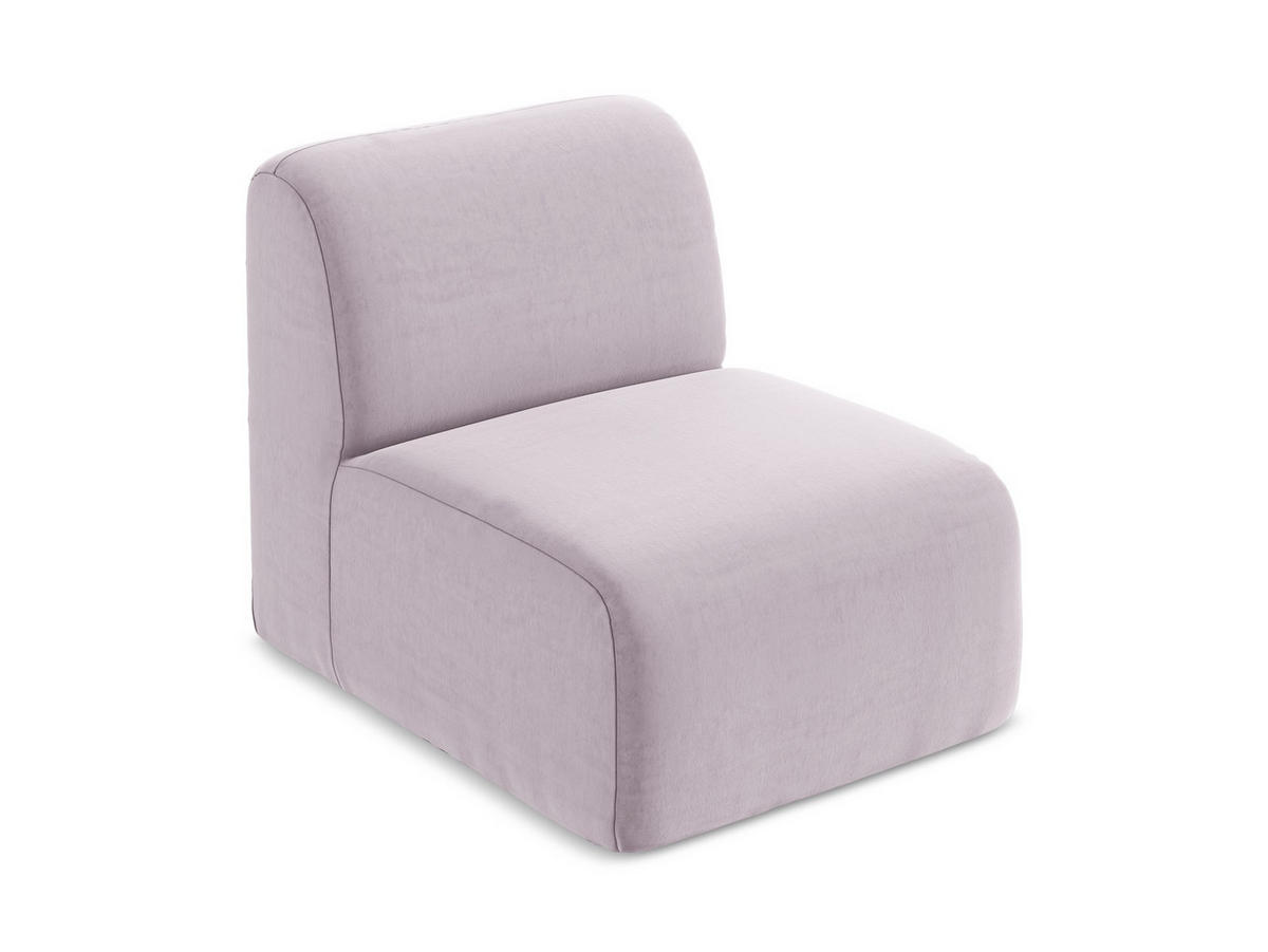 SOFAELEMENT Samt Stoff Violett - Flieder/Schwarz, Holzwerkstoff/Kunststoff (70/75/94cm) - Makamii