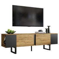 TV-ELEMENT mit 2 Türen 180 x 40 x 55 cm Holzoptik Schwarz - Braun, Holzwerkstoff (40/55/180cm) - Beauniv