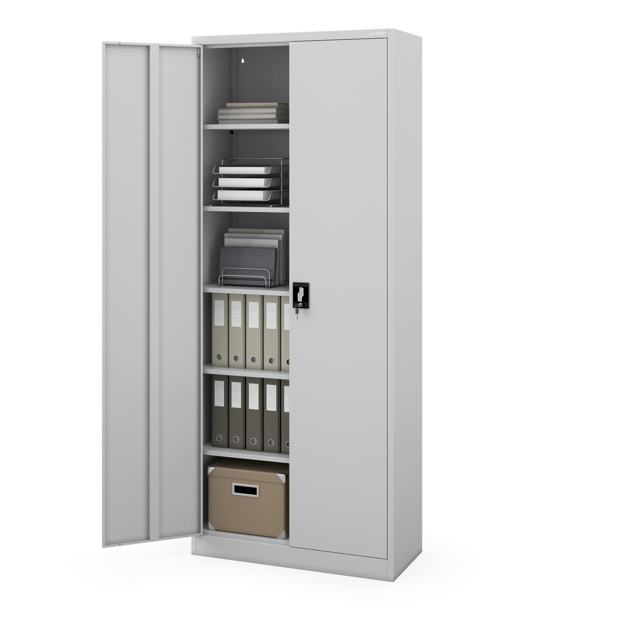 AKTENSCHRANK Jan H 220 - Grau, Metall (90/220/40cm) - Jan Nowak