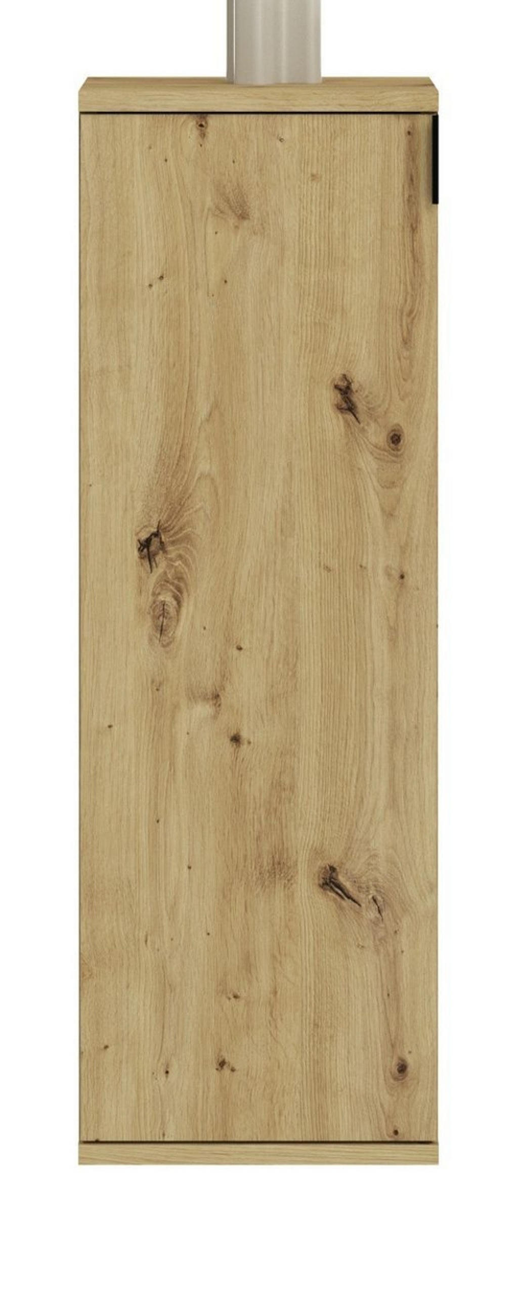 SCHUHSCHRANK Eiche Artisan 30 cm, Flurschrank mit flexibler Inneneinteilung - Schwarz/Eiche Artisan, Holzwerkstoff/Metall (30/99/34cm) - Inn.Furn