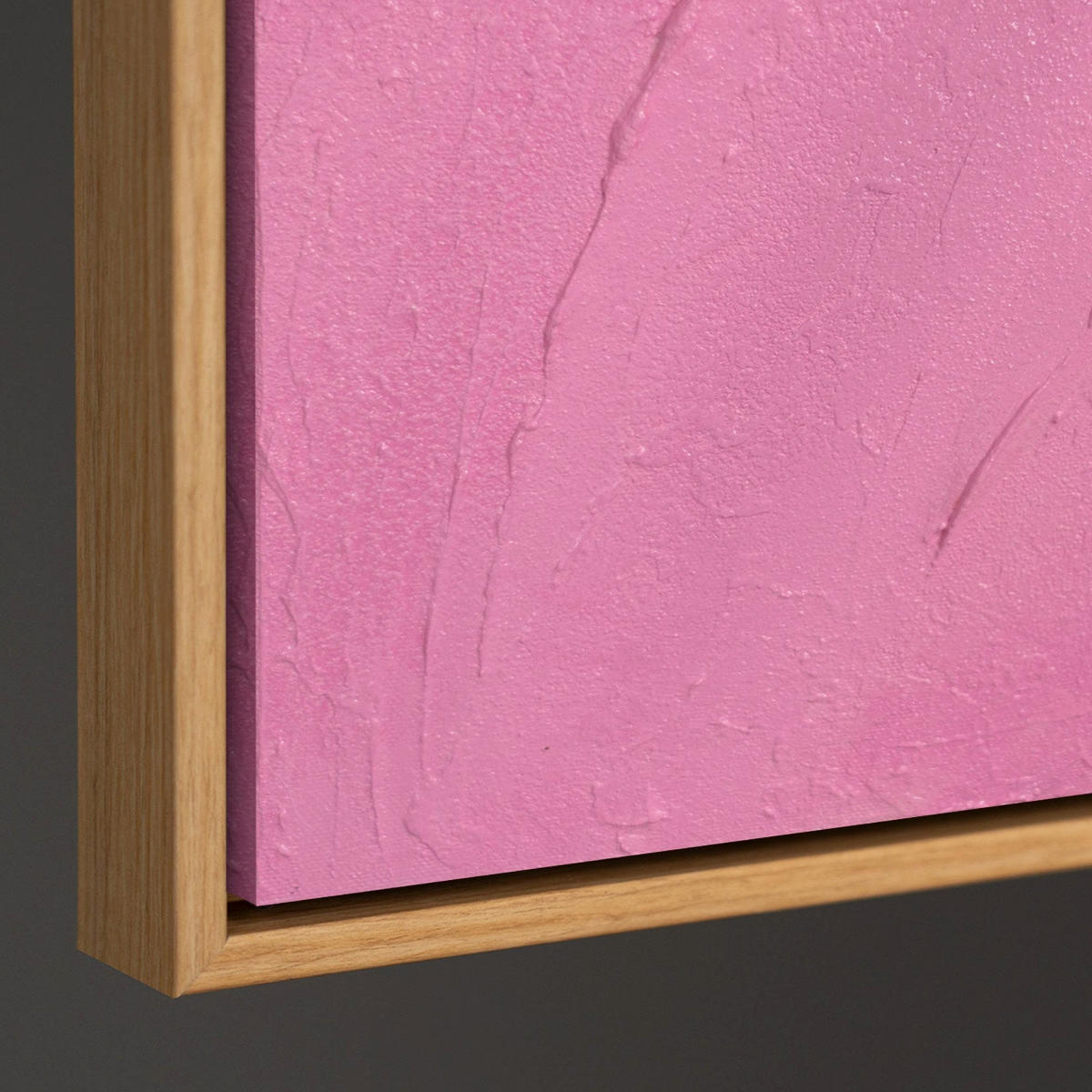 GEMÄLDE Zuckerschleier Schattenfugenrahmen Eichefarben 120x80 cm - Eichefarben, Holz (120/80cm) - YS-art gallery