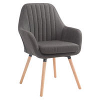 BESUCHERSTUHL Fontana Stoff Natura dunkelgrau - Grau, Holz (67/93/58cm) - TPFLiving