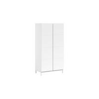 KLEIDERSCHRANK MDF Kiefer weiß 2 Türen Wäscheinteilung robust stabil - Weiß, Holz (99/196/58cm) - 58aufmkessel