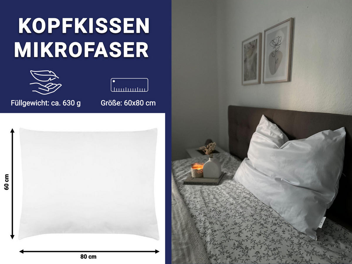 KISSEN, 60x80 cm, 100% Polyester, Weiß - Weiß, Textil (60/80cm) - Zollner