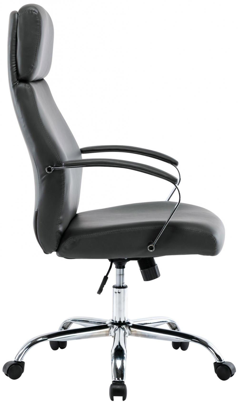 CHEFSESSEL Lederlook grau - Chromfarben/Grau, Textil/Metall (64/113/69cm) - CLP