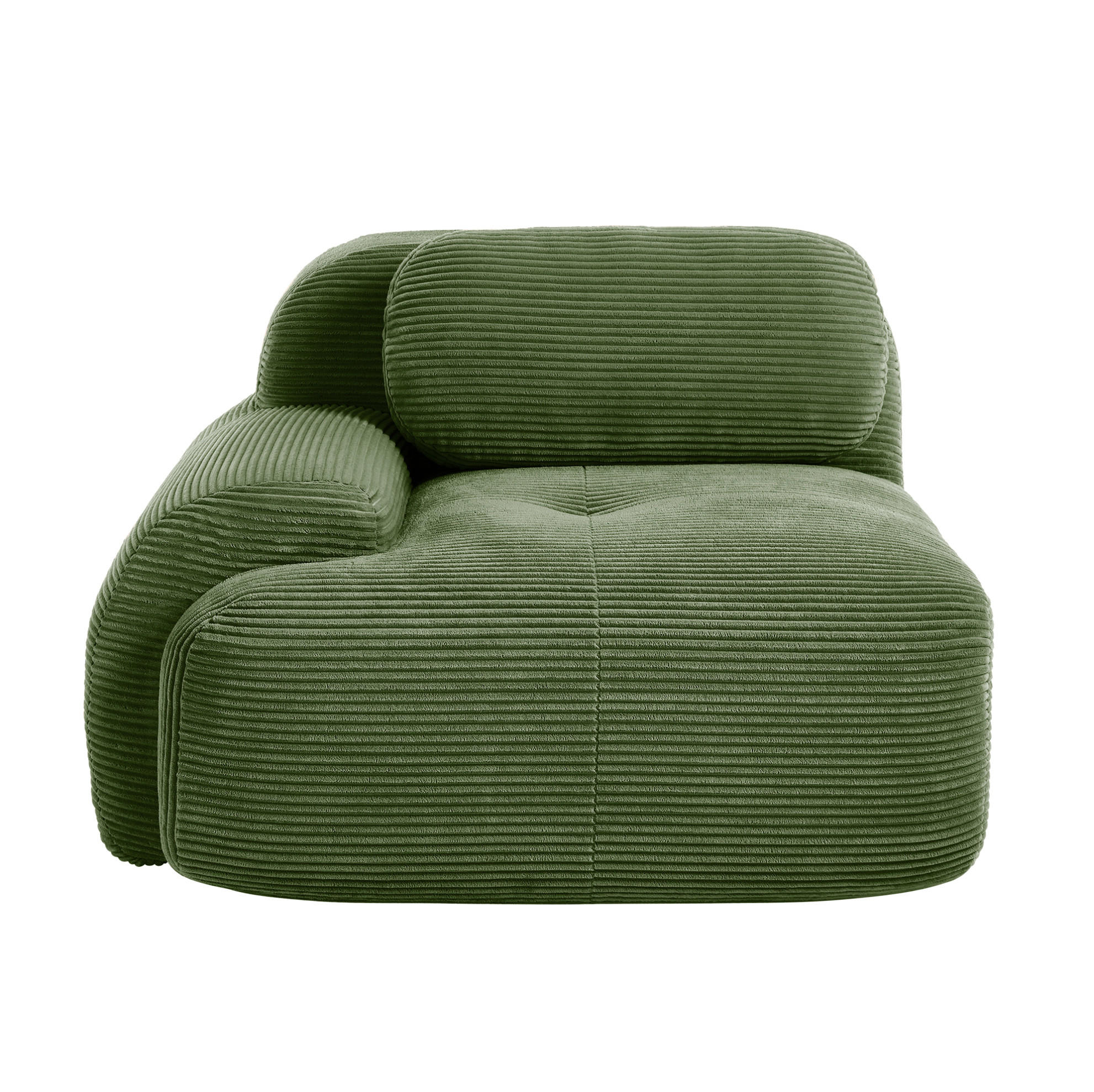ECKSOFA 104/103/75 cm grün aus Cordstoff modular und montagefrei - Grün, Textil (103/104cm) - OKWISH