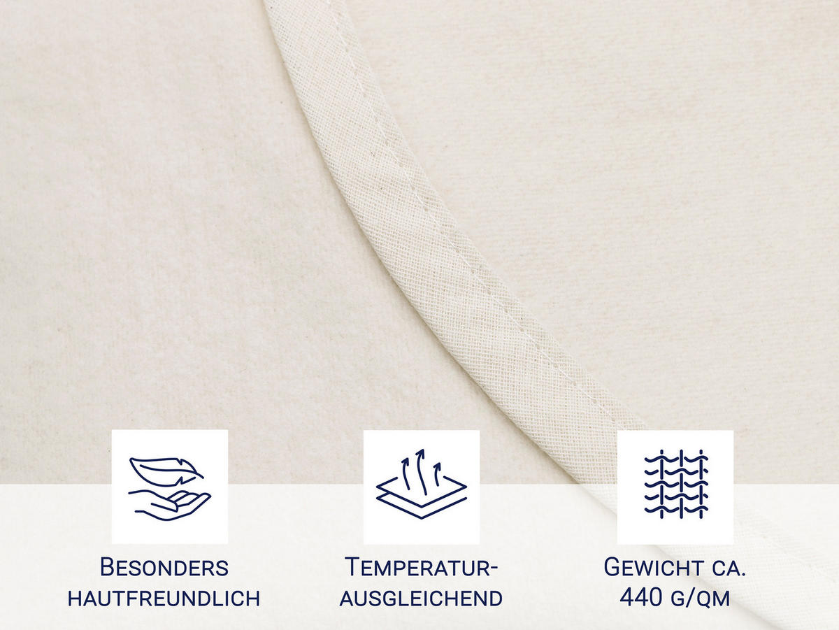 MATRATZENAUFLAGE, 120x200 cm, 100% Baumwolle, Weiß - Weiß, Textil (120/200cm) - Zollner