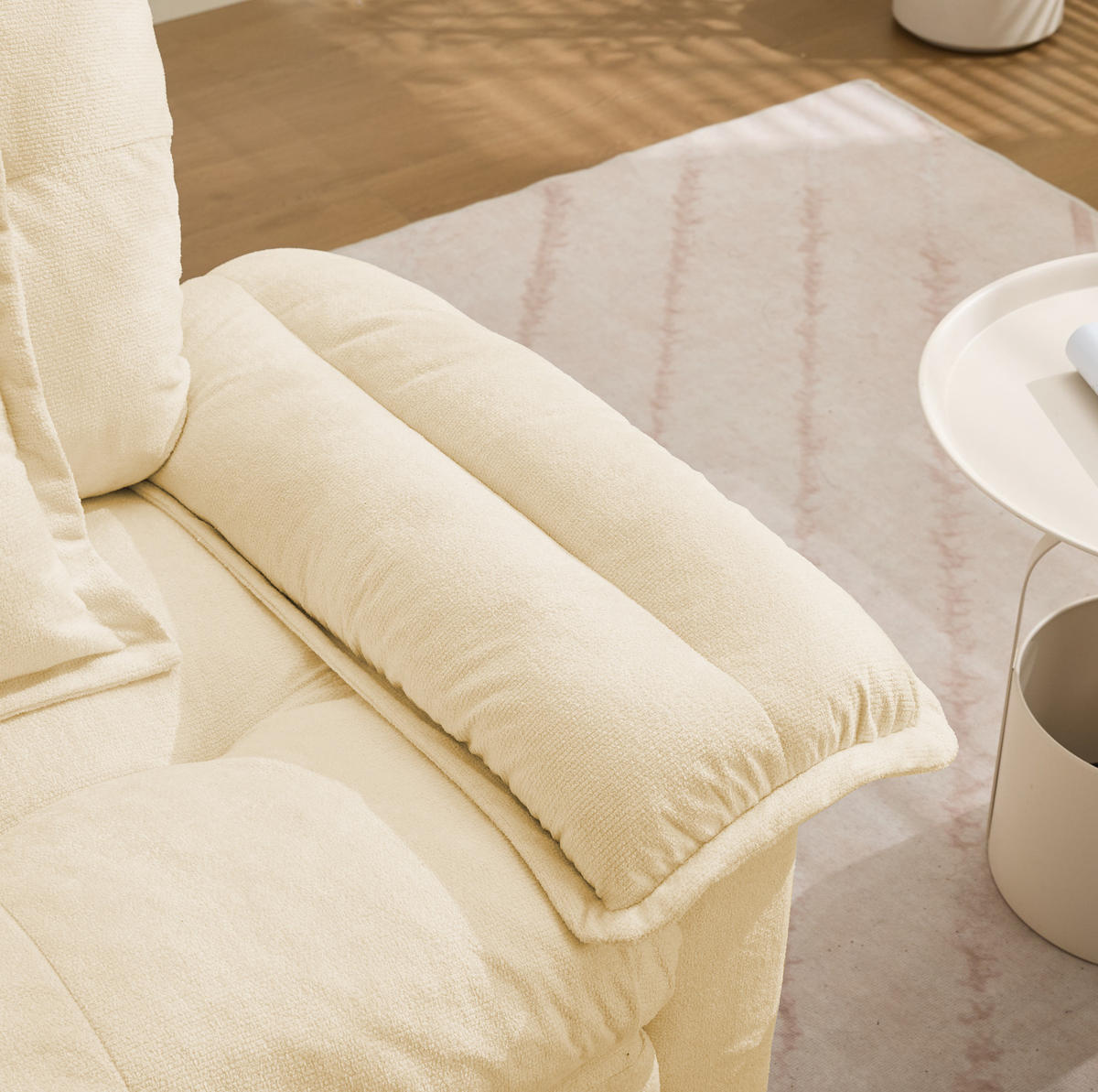SESSEL mit 360°-Drehfunktion Chenille Beige - Beige, Metall (84/96/116cm) - Meubliv