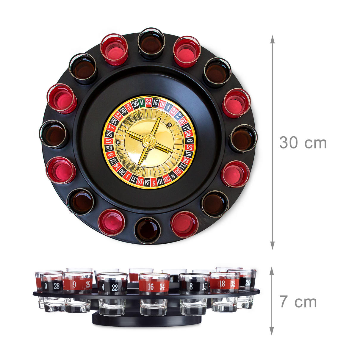 ROULETTE Trinkspiel - Multicolor, Glas/Kunststoff (30/30cm) - Relaxdays