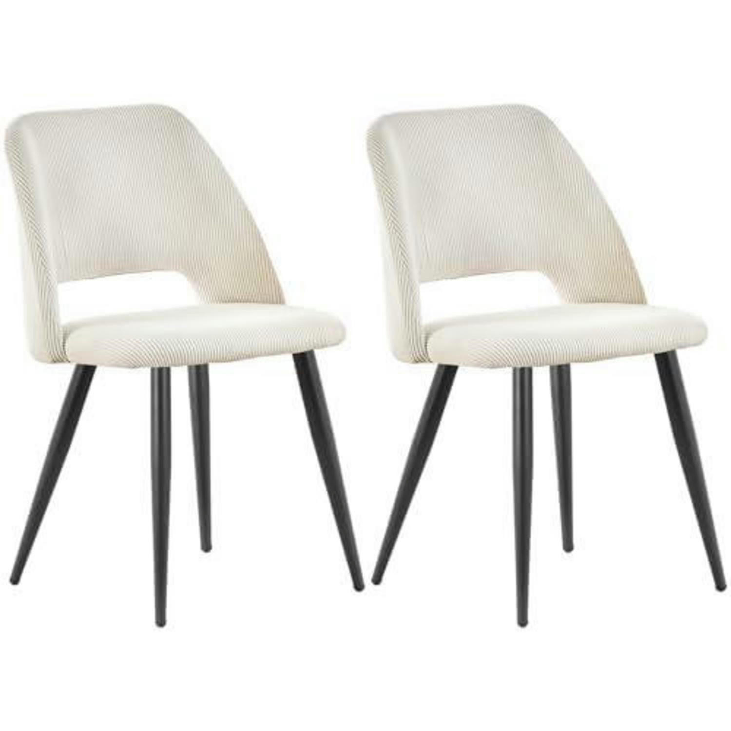 ESSZIMMERSTÜHLE 2er Set Kordsamt Beige mit Metallbeinen - Beige, Textil (48/80/45cm)