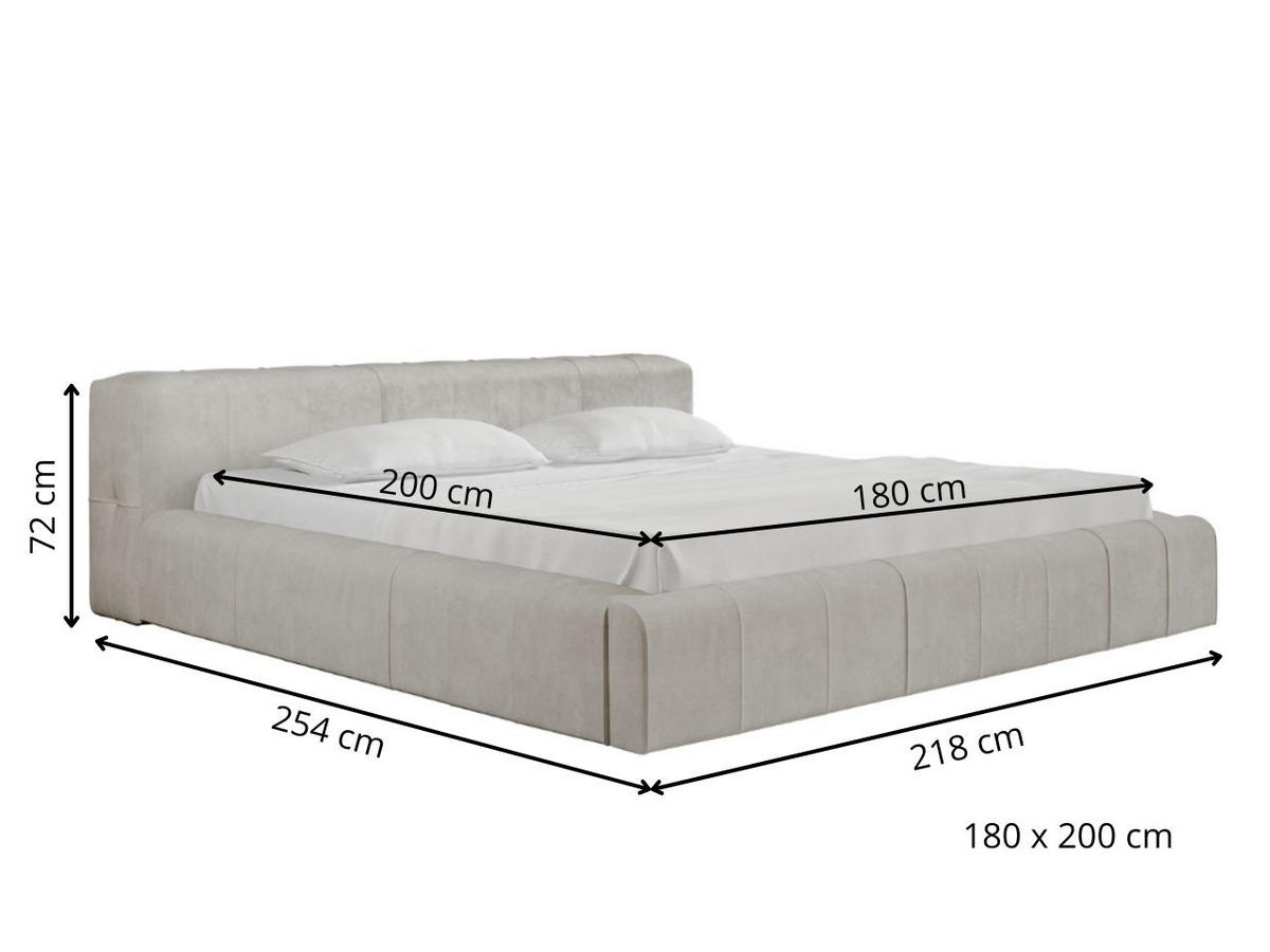 POLSTERBETT Lipari 180x200 Braun - Naturfarben/Braun, Holz/Textil (180/200cm) - Graingold