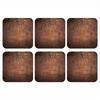 GLASUNTERSETZER 6er-Set Stahl - Rost - Bronze - Struktur 10x10 cm - Rostfarben, Naturmaterialien (10/0.2cm) - MuchoWow