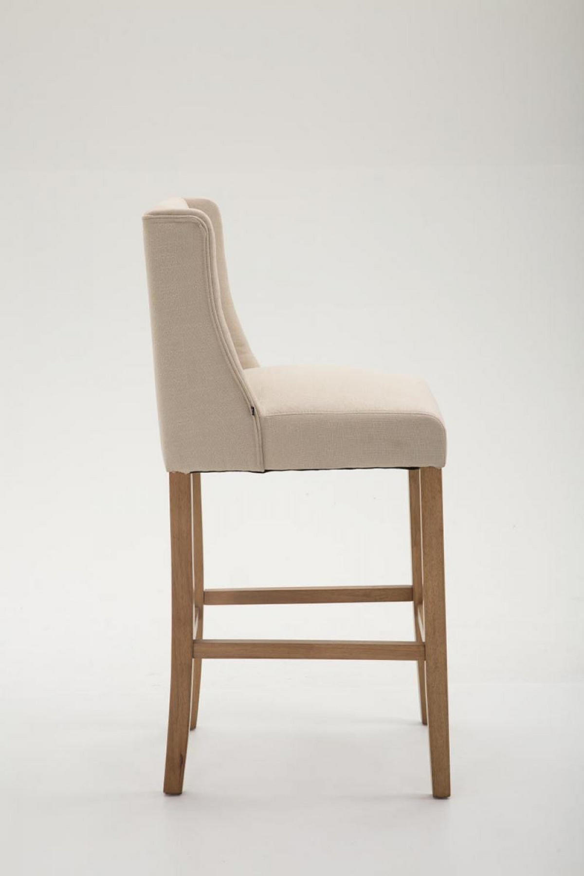 BARHOCKER Stoff creme - Creme/Naturfarben, Holz/Textil (56/111/51cm) - CLP