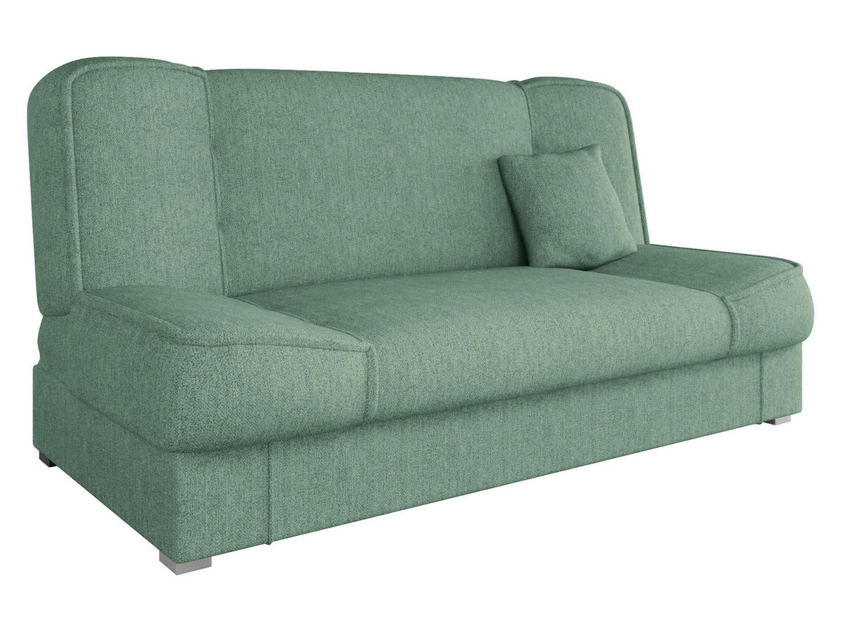 SCHLAFSOFA Gabi - Silberfarben/Mintgrün, Holz/Kunststoff (175/80/80cm) - MIRJAN24