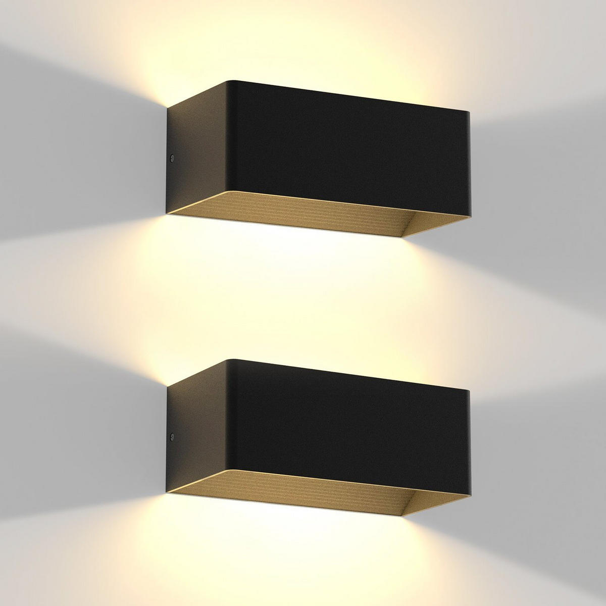 LED WANDLEUCHTE Herz 2er-Set - Schwarz, Metall (10/8/20cm) - Nettlife