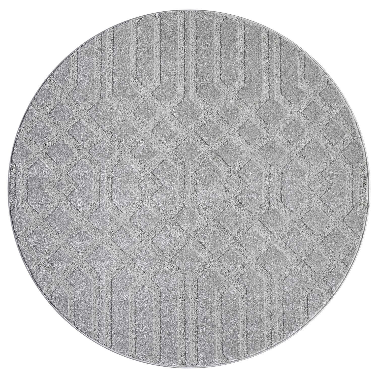 KURZFLOR-TEPPICH Flair 138 Grau 200x200 cm - Grau, Textil (200/200cm) - carpet city